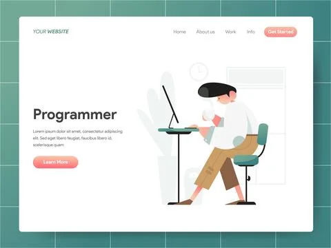Programmer  banner of landing page Concept Illustrazione stock