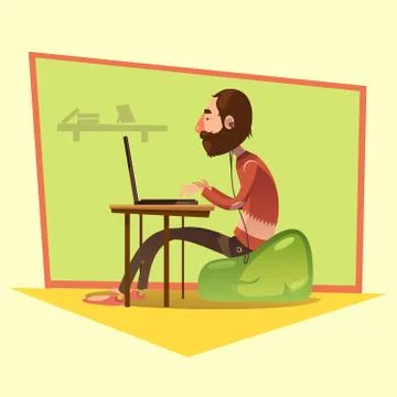 Programmer Cartoon Illustration Stock-Illustration