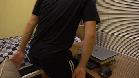 Programmer Closes Laptop With Visual Studio Code App On Screen And Turn Stock Footage 164826900