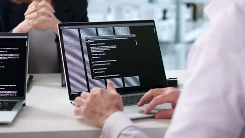 Programmer Code Training In Meeting Room Video stock 301823607