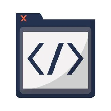 Programmer code window symbol Stock Illustration