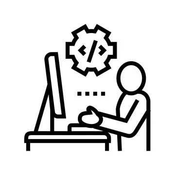 Programmer coding and development line icon vector illustration イラスト素材