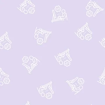 Programmer coding and development line seamless pattern Stock Illustration