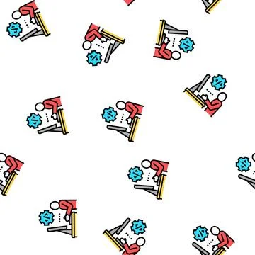 Programmer coding and development vector seamless pattern Illustrazione stock