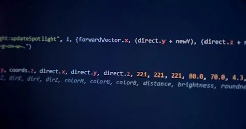 Programmer coding on black Computer screen of an engineer developing software Stock Footage 116676926