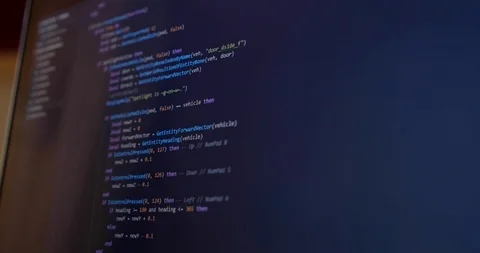 Programmer coding on black Computer screen of an engineer developing software Stock Footage 116677098