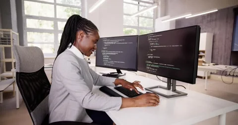 Programmer Coding Classes. Web Developer Coder Stock Footage 246836739