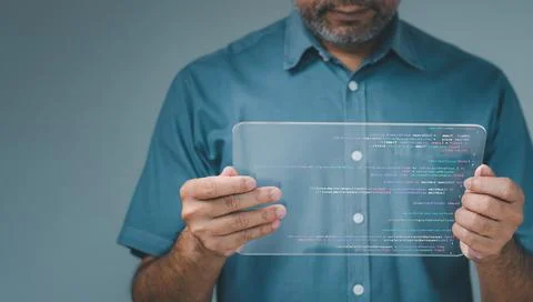 Programmer coding, compiler, encode, debug, and developer application softw.. Foto stock