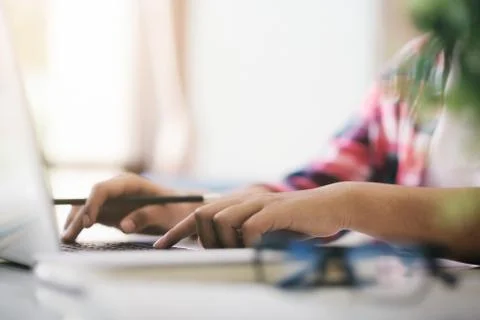 Programmer coding computer application. Stock Photos