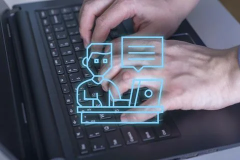 Programmer coding in the computer. System Administrator Day. 스톡 사진