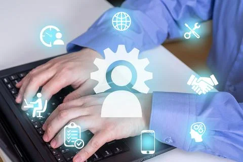 Programmer coding in the computer. System Administrator Day. Stock-Fotos