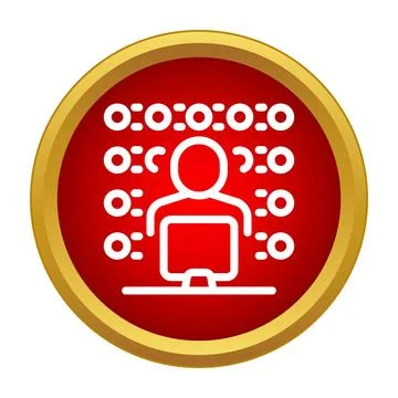 Programmer coding with data and binary information icon Illustrazione stock