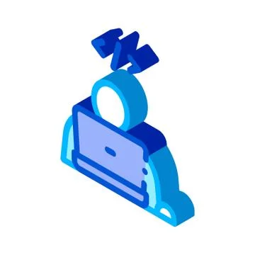 Programmer Coding Laptop isometric icon vector illustration Stock Illustration