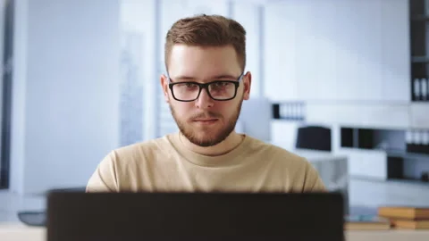 Programmer coding in office Stock Footage 196736947