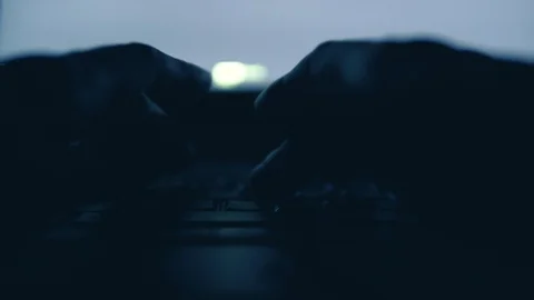 Programmer Coding, Typing at Night Stock Footage 98364666