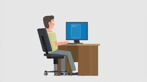 Programmer with a computer. Animation of... | Stock Video | Pond5