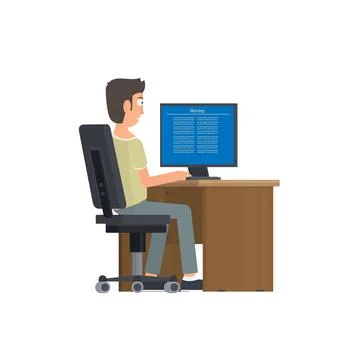 Programmer with a computer Stock-Illustration
