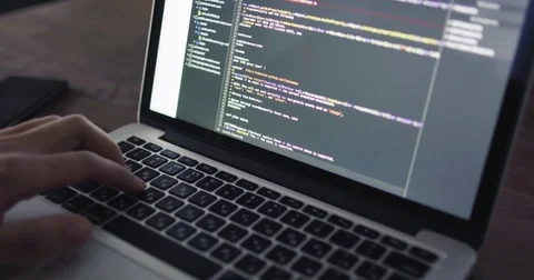 Programmer with computer at office Stock Footage 81859625