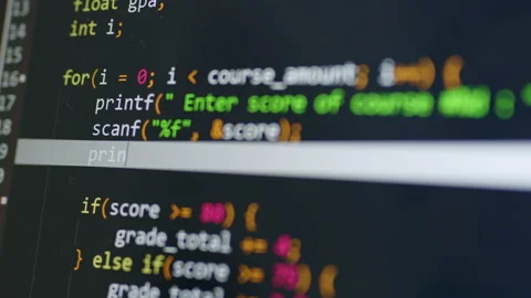 Programmer computer screen typing code. Developer working on software Stock Footage 196905926