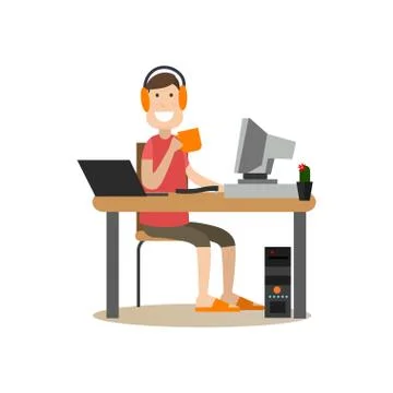 Programmer concept vector illustration in flat style Stock-Illustration