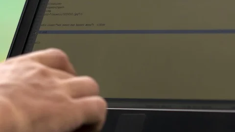 Programmer Creates Computer Application Using Laptop Stock Footage 88068632