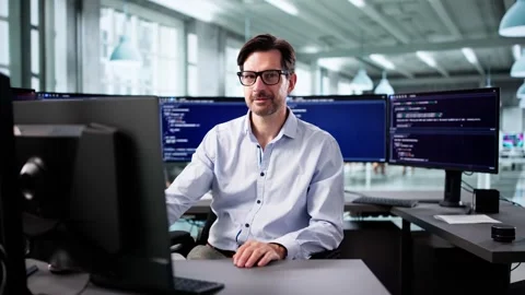 Programmer Creating Code For Web Doing Development Stock Footage 318325012