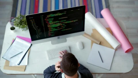 Programmer Creating Software Code Stock Footage 101324588