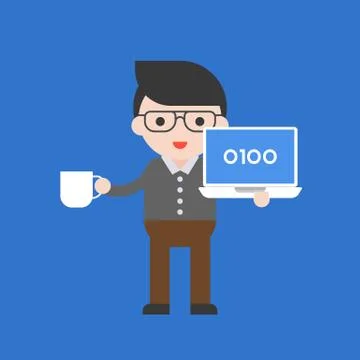 Programmer, cute character professional set, flat design Stock-Illustration