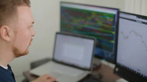 The programmer deals with schedules Stock Footage 62519067