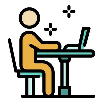 Programmer debugging icon color outline vector Illustrazione stock