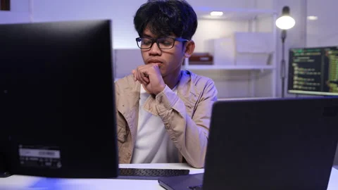 Programmer developer coding script Stock Footage 325553751