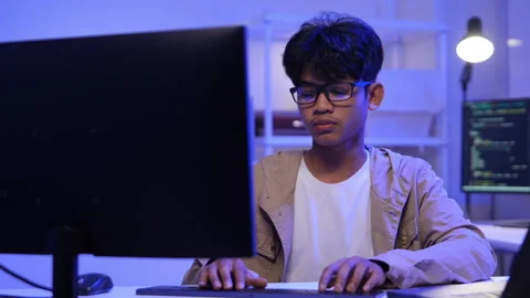 Programmer developer coding script Stock Footage 325555004