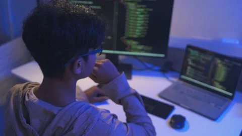 Programmer developer coding script Stock Footage 325555809