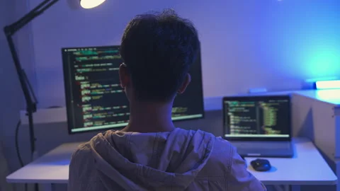 Programmer developer coding script Stock Footage 325555905