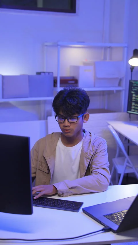 Programmer developer coding script Stock Footage 331989474