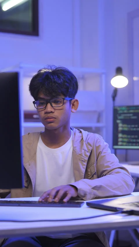 Programmer developer coding script Stock Footage 331989553
