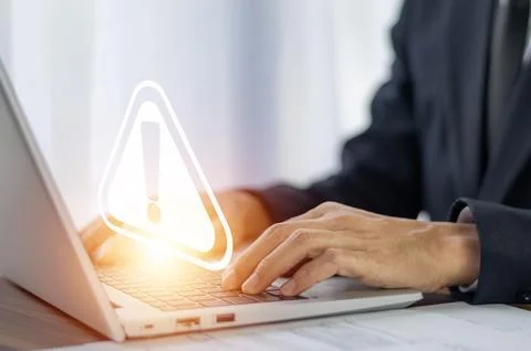 Programmer developer maintenance disk clean up when warning signon computer.. Stock Photos