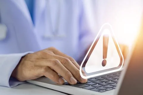 Programmer developer maintenance disk clean up when warning signon computer.. Stock Photos