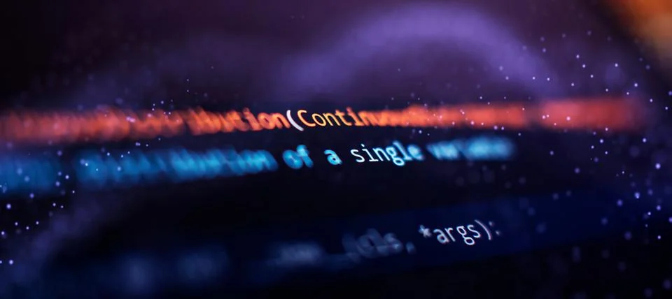 Programmer developer screen. Desktop PC monitor photo. IT business. Foto stock