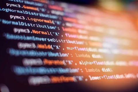 Programmer developer screen. Desktop PC monitor photo. IT business. Foto stock