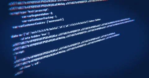 Programmer developer screen. Selective focus and distortion. Programming code Stock Footage 148491562