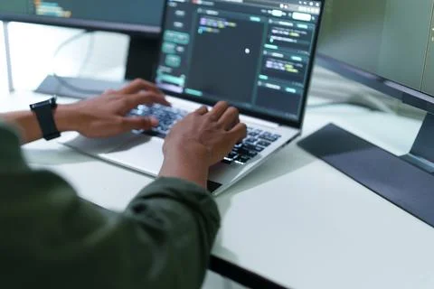 Programmer Developing Artificial Intelligence Software Stock Photos
