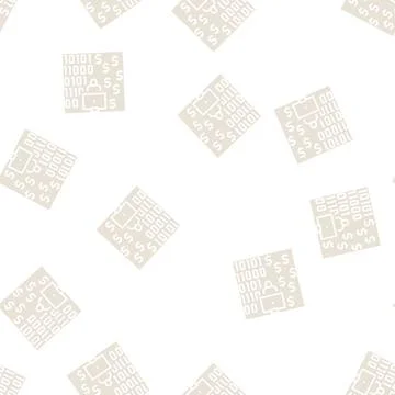 Programmer developing financial application glyph seamless pattern Stock-Illustration