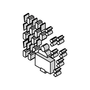 Programmer developing financial application isometric icon vector illustration Stock-Illustration