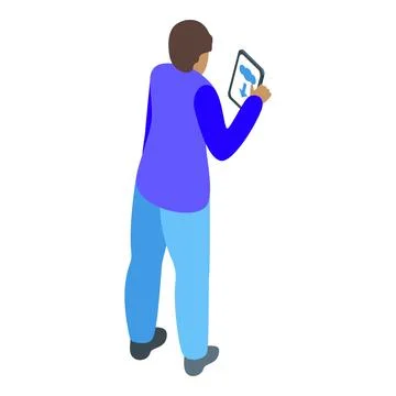 Programmer downloading data from cloud computing platform using tablet Stock Illustration