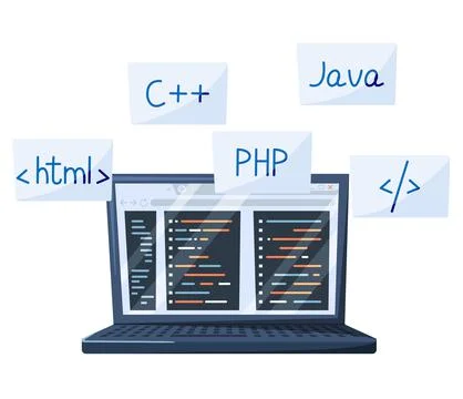 Programmer engineering and coding. Programmers working on web development on イラスト素材