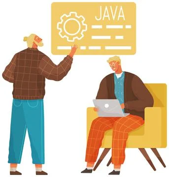 Programmer engineering and coding. Set of programmers working on web development Stock Illustration