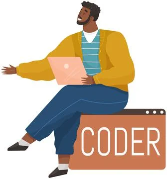 Programmer engineering and coding. Set of programmers working on web development Stock Illustration