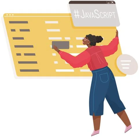 Programmer engineering and coding. Set of programmers working on web development Stock Illustration