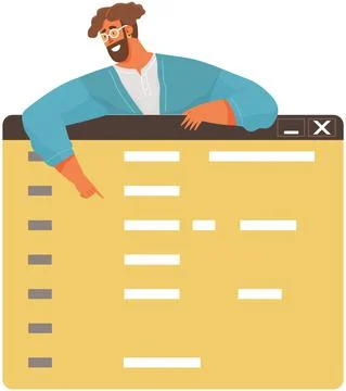 Programmer engineering and coding. Set of programmers working on web development Stock Illustration